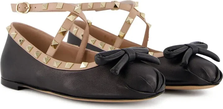 Rockstud leather ballerina shoes - Image 2