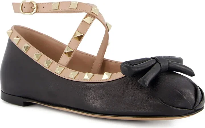 Rockstud leather ballerina shoes - Image 5