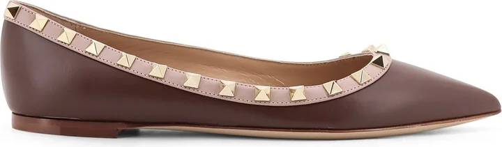 Rockstud Leather Ballerinas