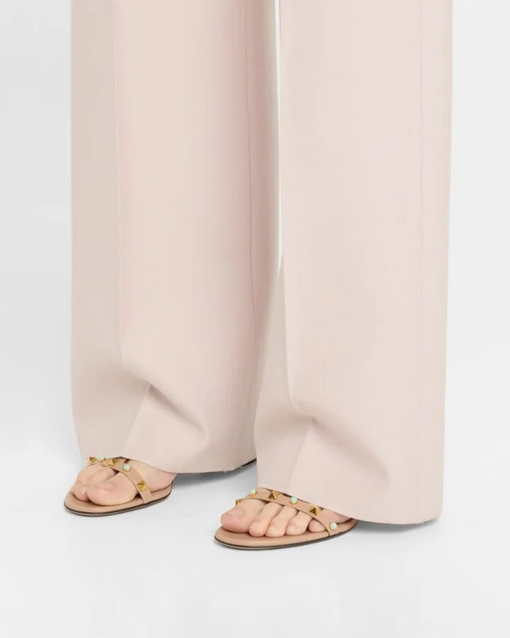Rockstud Leather Caged Mule Sandals - Image 11