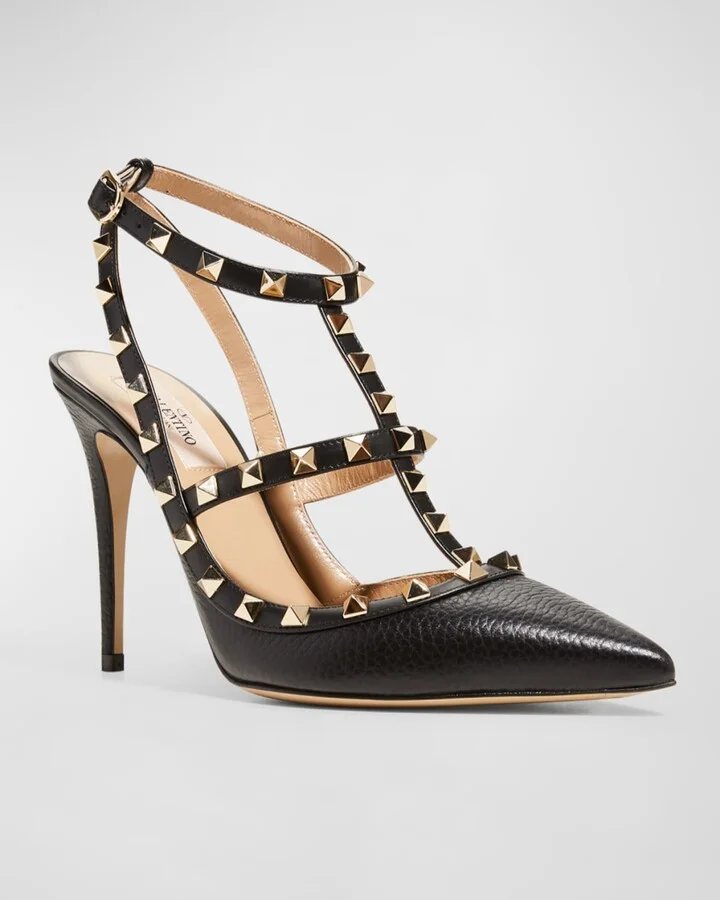 Rockstud Leather Caged Pump - Image 2