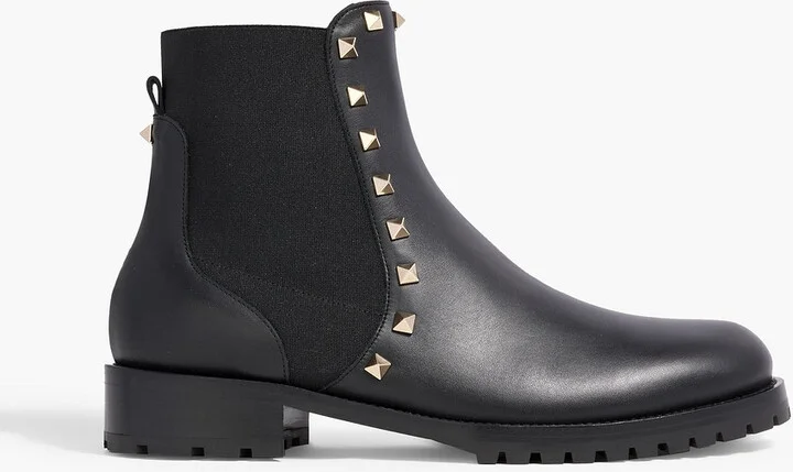Rockstud leather Chelsea boots