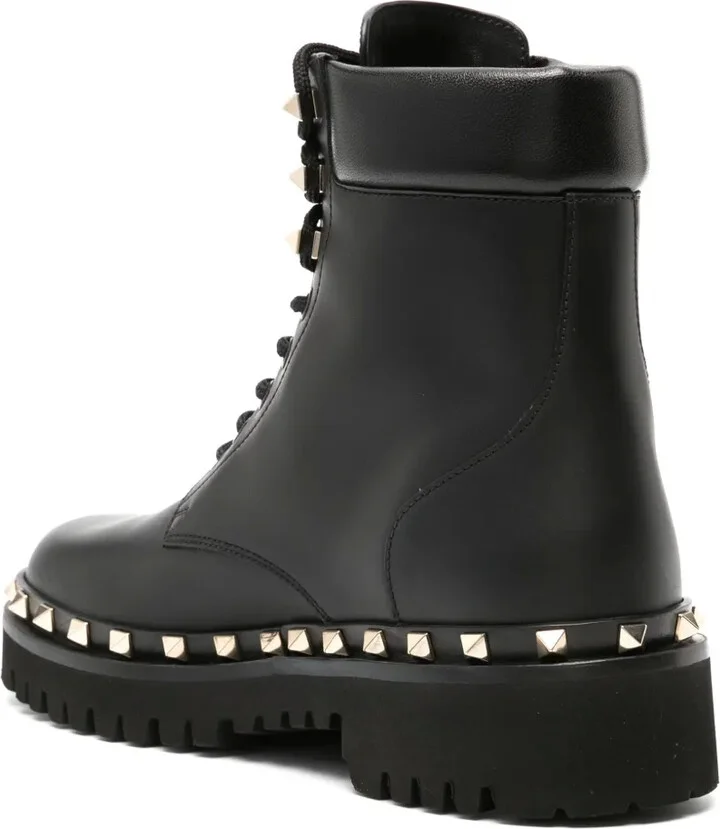Rockstud leather combat boots - Image 3
