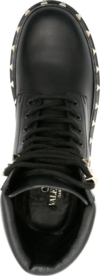 Rockstud leather combat boots - Image 4