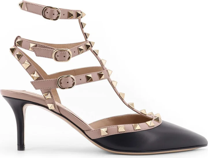 Rockstud Leather Decolleté Slingback