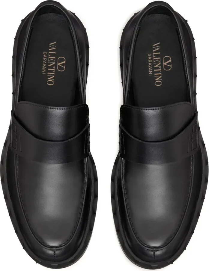 Rockstud leather loafers - Image 4