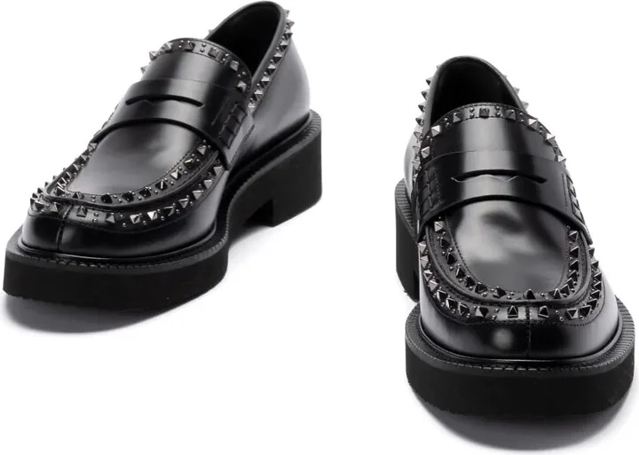 Rockstud leather loafers - Image 3