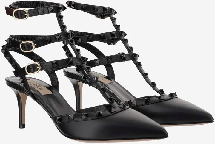 Rockstud Leather Pumps Heeled Shoe - Image 3
