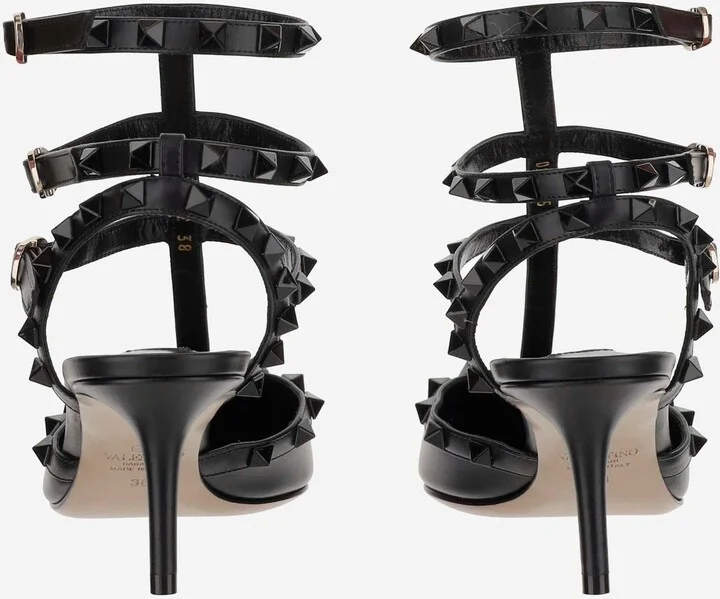 Rockstud Leather Pumps Heeled Shoe - Image 4