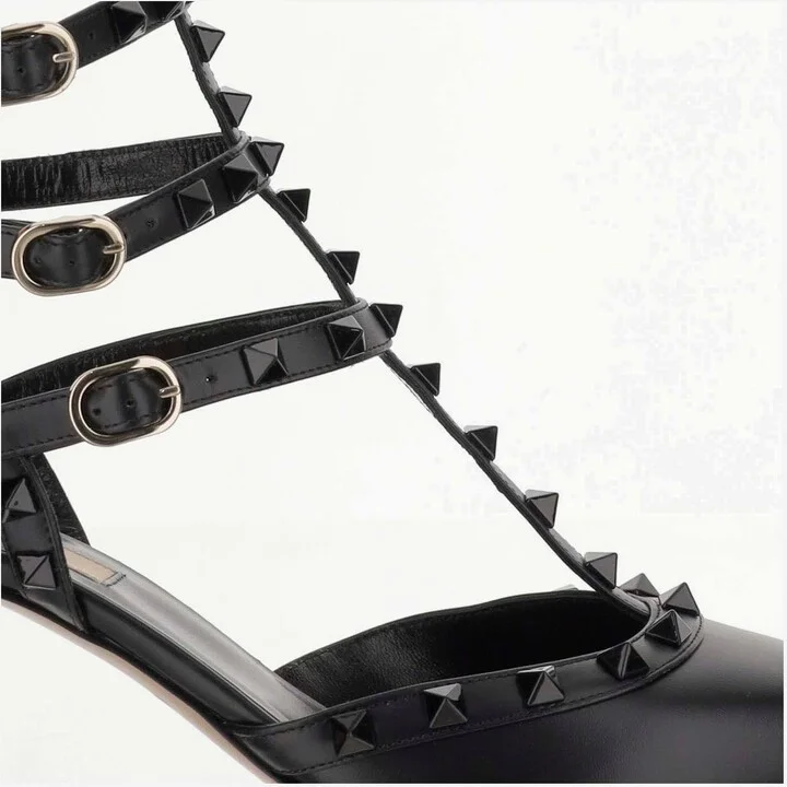 Rockstud Leather Pumps Heeled Shoe - Image 5