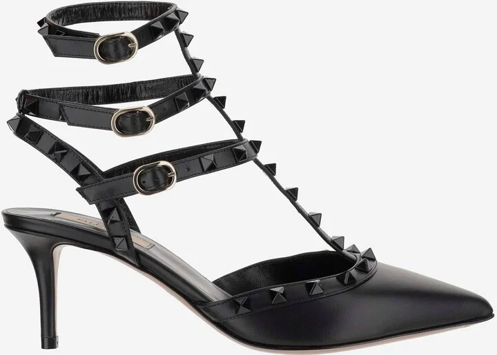 Rockstud Leather Pumps Heeled Shoe