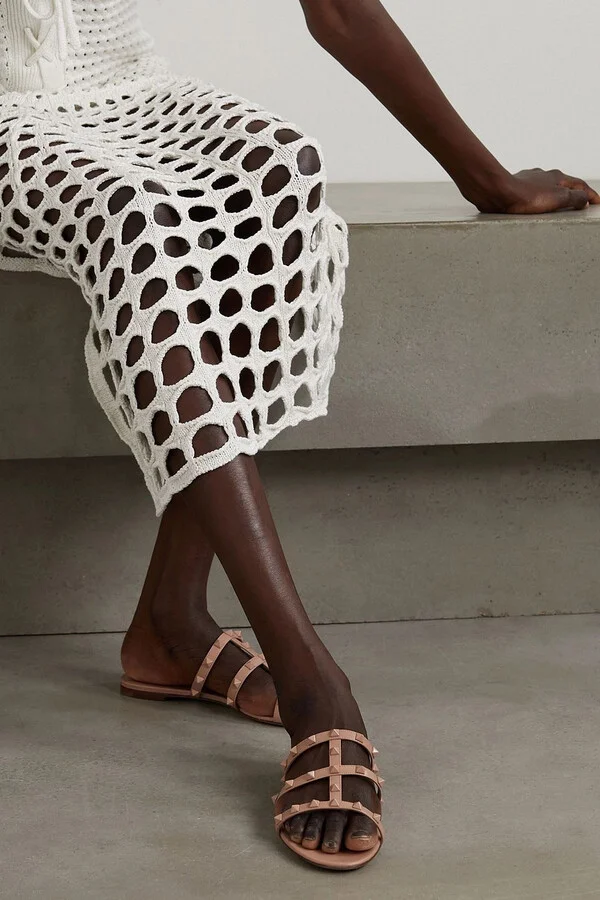Rockstud leather sandals - Image 2