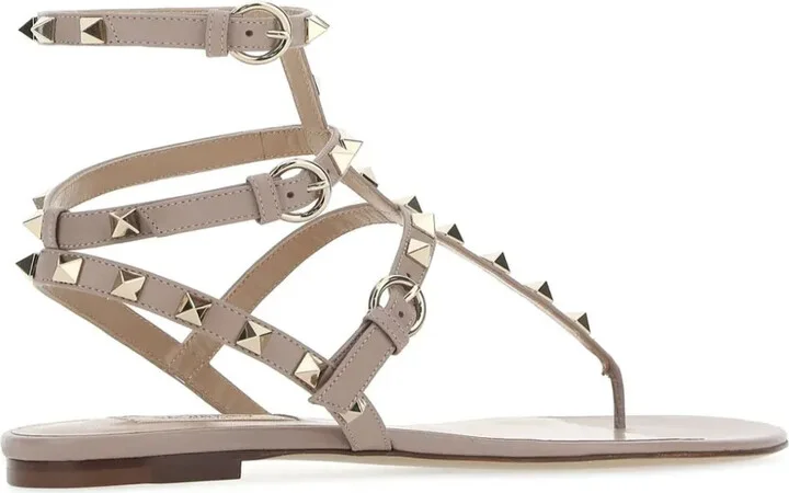 Rockstud leather sandals - Image 3