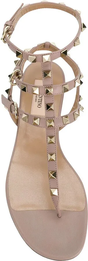 Rockstud leather sandals - Image 4