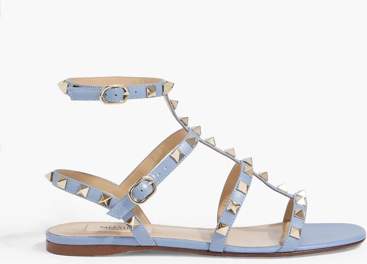 Rockstud leather sandals