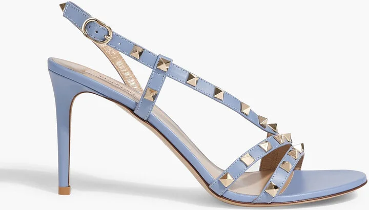 Rockstud leather slingback sandals