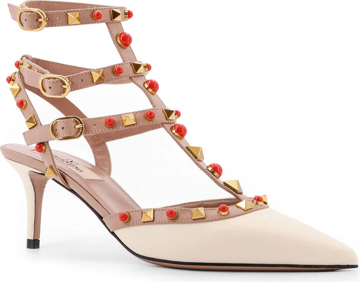 Rockstud Leather Slingback With Cabochon Stones - Image 2