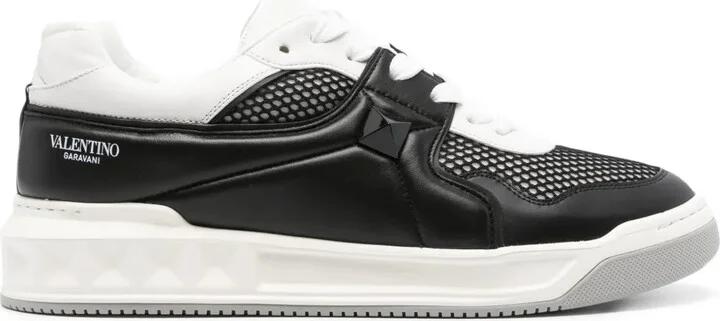 Rockstud leather sneakers