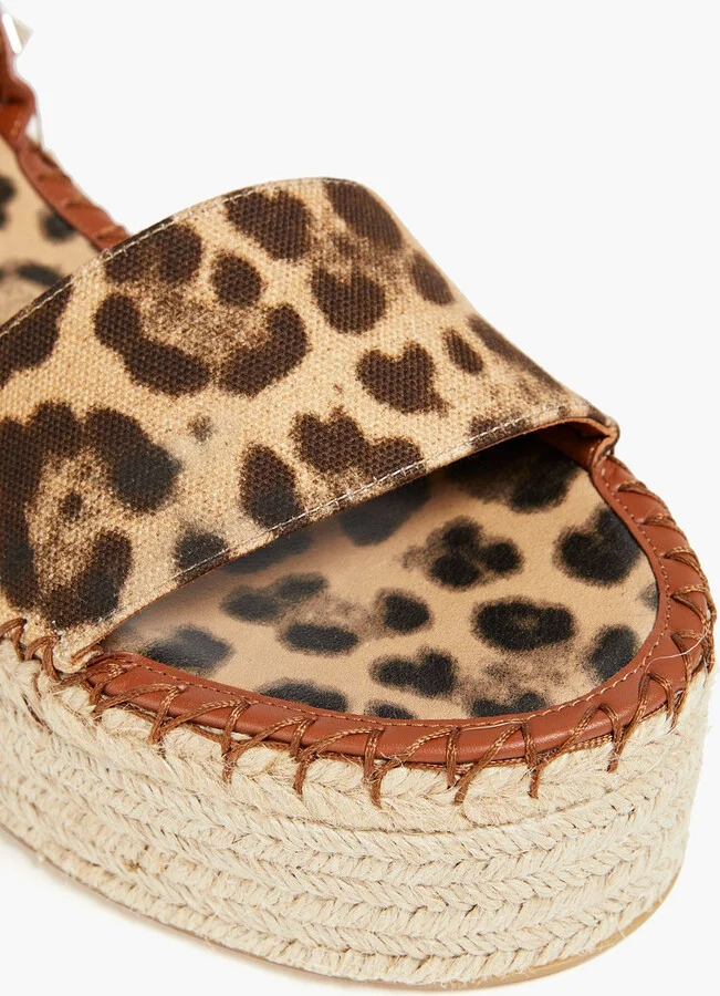 Rockstud leopard-print canvas platform espadrilles - Image 4