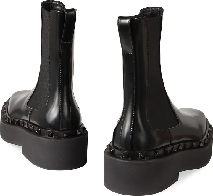 Rockstud M-way Leather Chelsea Boots - Image 4
