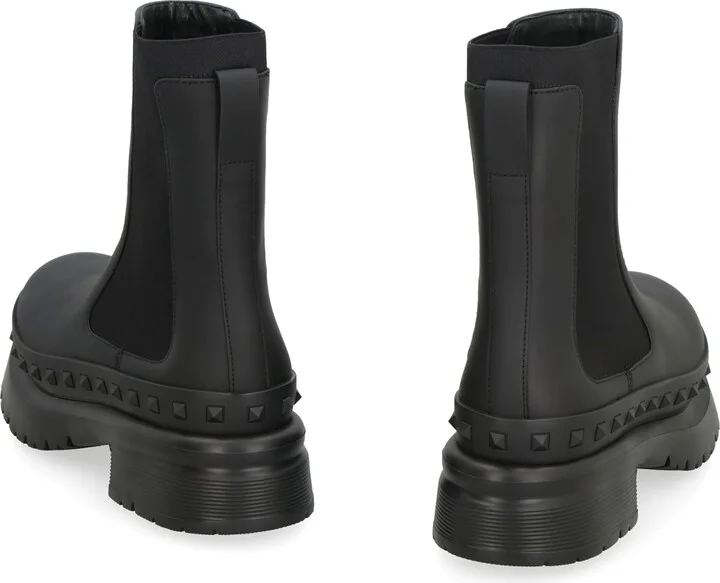 Rockstud M-way Leather Chelsea Boots - Image 4