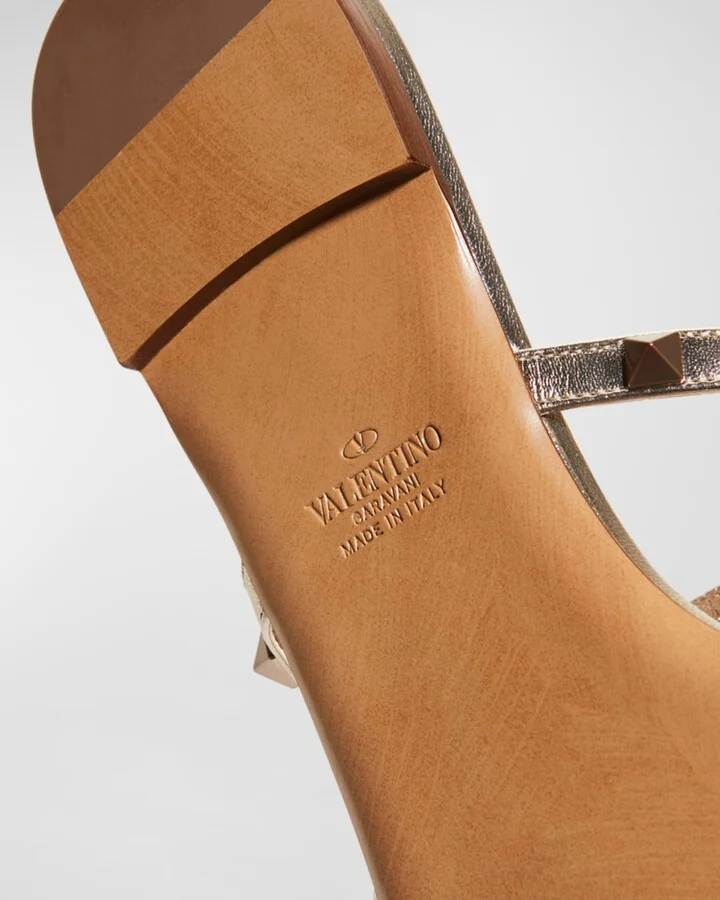 Rockstud Metallic City Flat Slide Sandals - Image 4