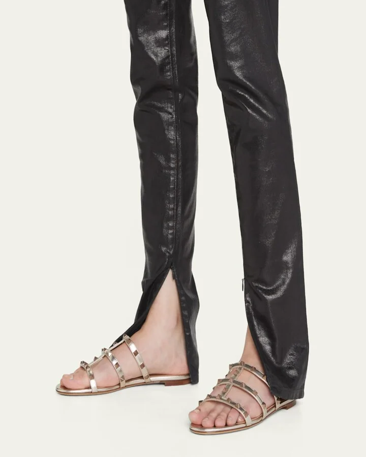 Rockstud Metallic City Flat Slide Sandals - Image 7