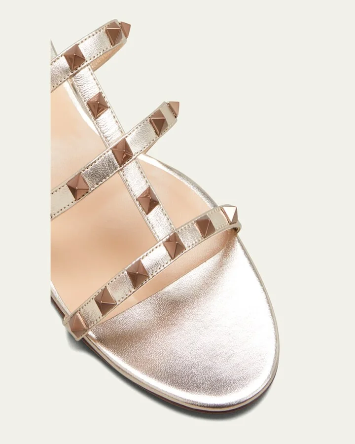 Rockstud Metallic City Flat Slide Sandals - Image 11