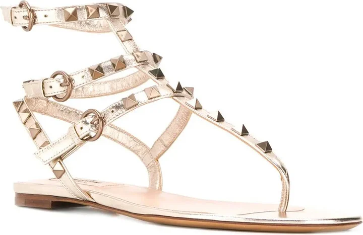 Rockstud metallic-effect sandals - Image 2
