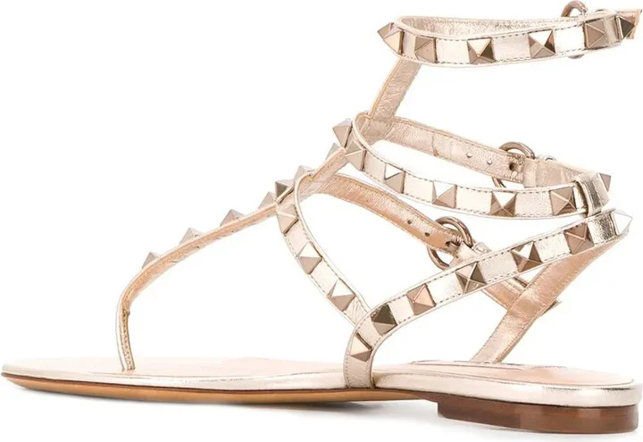 Rockstud metallic-effect sandals - Image 3