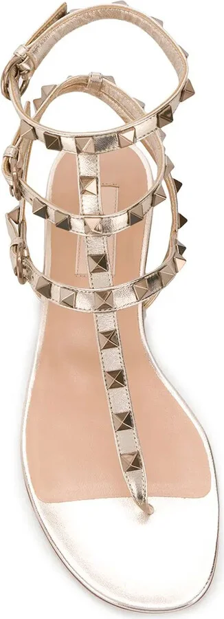 Rockstud metallic-effect sandals - Image 4