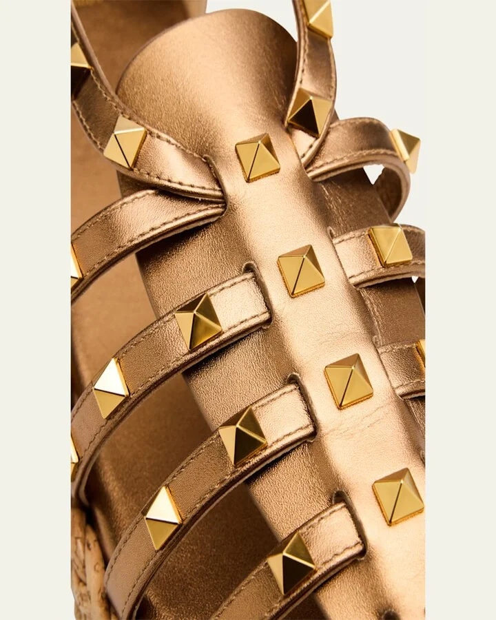 Rockstud Metallic Espadrille Fisherman Sandals - Image 3