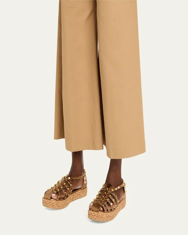 Rockstud Metallic Espadrille Fisherman Sandals - Image 8