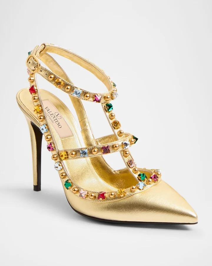 Rockstud Multicolor Ankle-Strap Pumps - Image 8