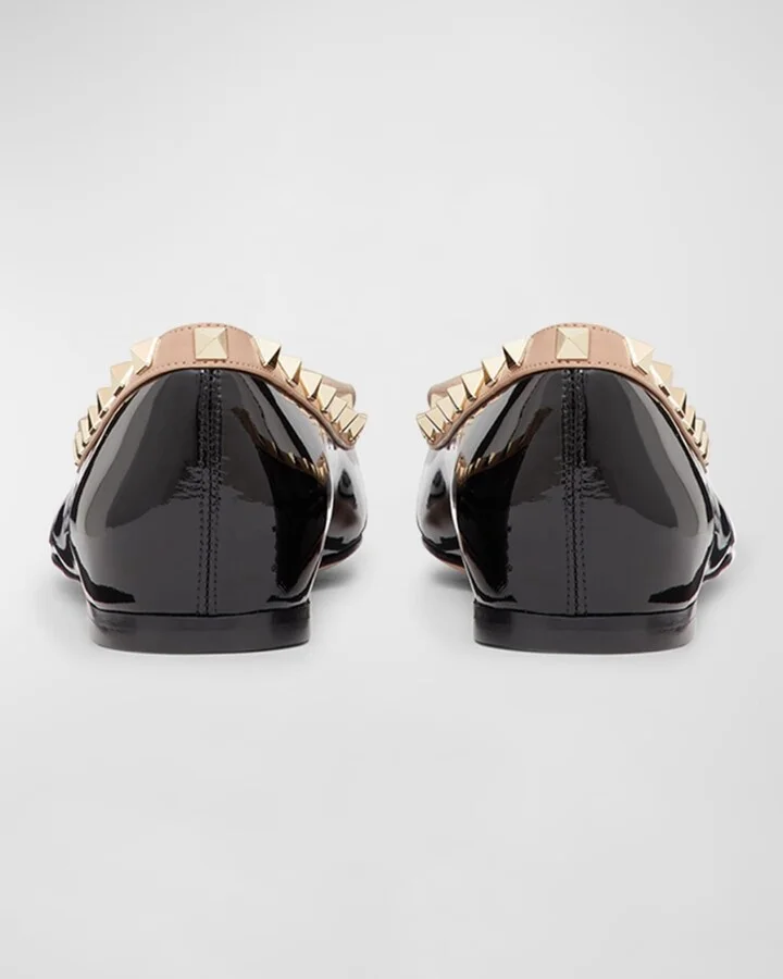 Rockstud Patent Bow Ballerina Flats - Image 4