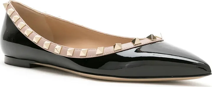 Rockstud patent leather ballerina shoes - Image 2