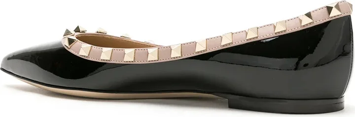 Rockstud patent leather ballerina shoes - Image 3