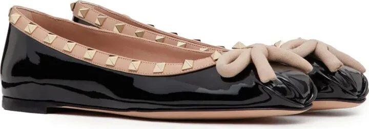 Rockstud patent-leather ballerina shoes - Image 2
