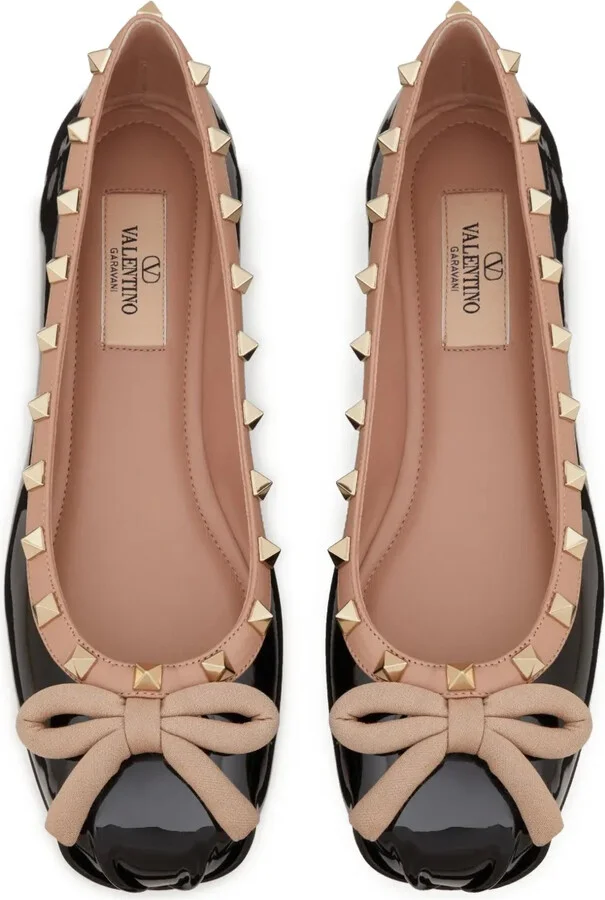 Rockstud patent-leather ballerina shoes - Image 4