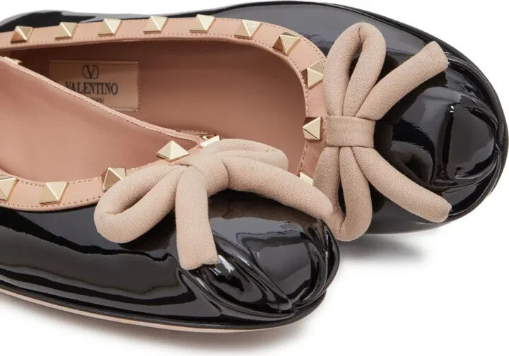 Rockstud patent-leather ballerina shoes - Image 5