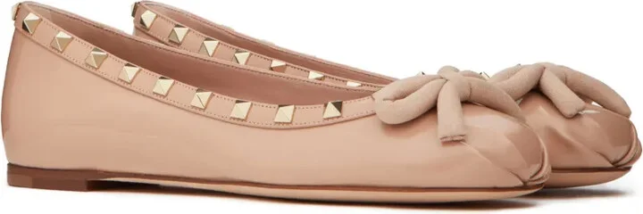 Rockstud patent-leather ballerina shoes - Image 2