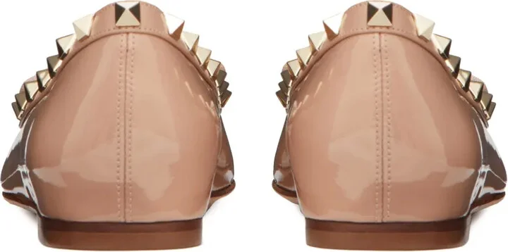 Rockstud patent-leather ballerina shoes - Image 3