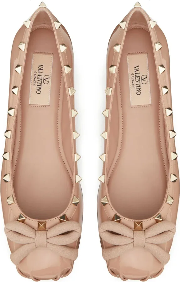 Rockstud patent-leather ballerina shoes - Image 4