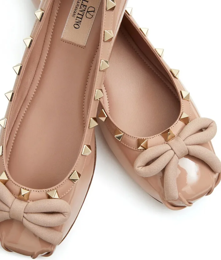 Rockstud patent-leather ballerina shoes - Image 5