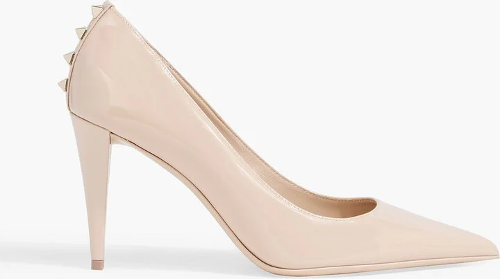 Rockstud patent-leather pumps