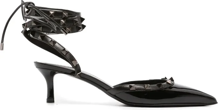 Rockstud patent-leather pumps