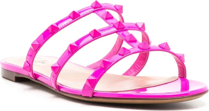 Rockstud patent-leather sandals - Image 2