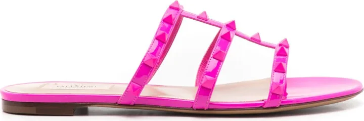 Rockstud patent-leather sandals