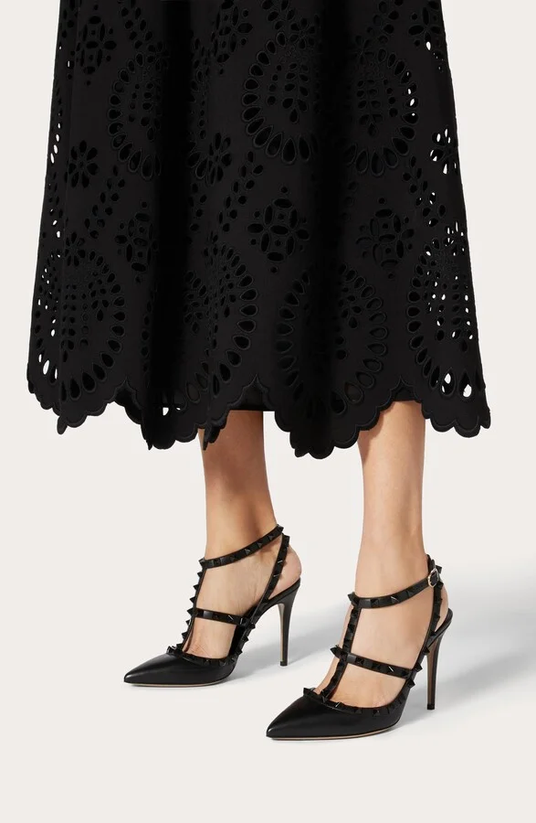 Rockstud Patent T-Strap Pointed Toe Pump - Image 2