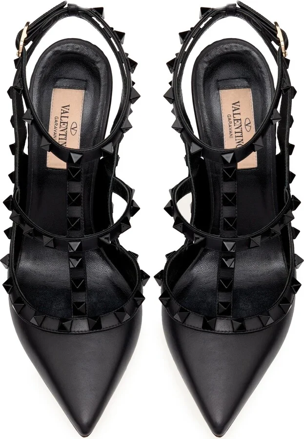 Rockstud Patent T-Strap Pointed Toe Pump - Image 4